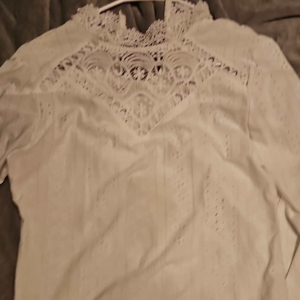 Elegant Lace Women's Top in Cream